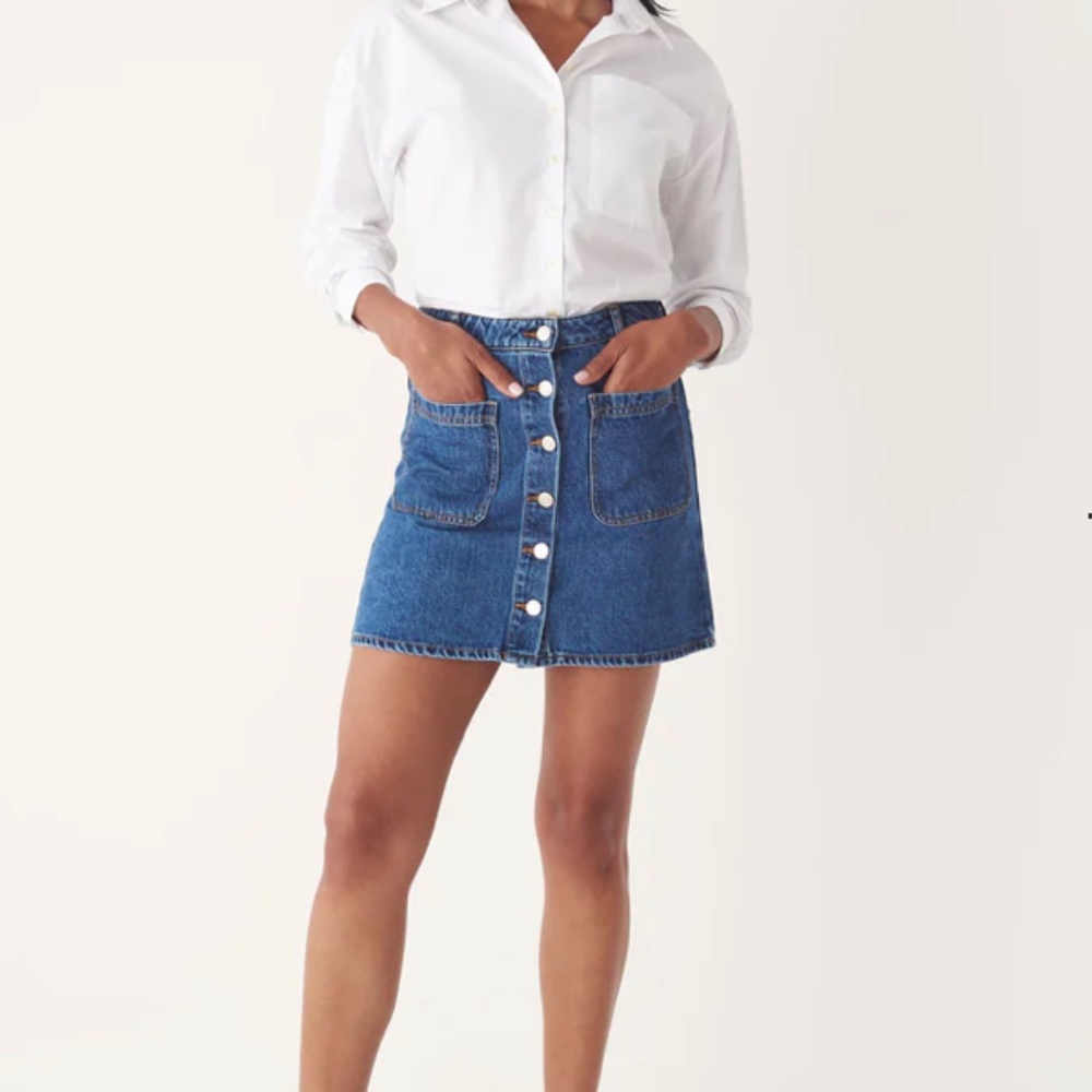 NWT Frank & Oak The Denim Skirt in Blue